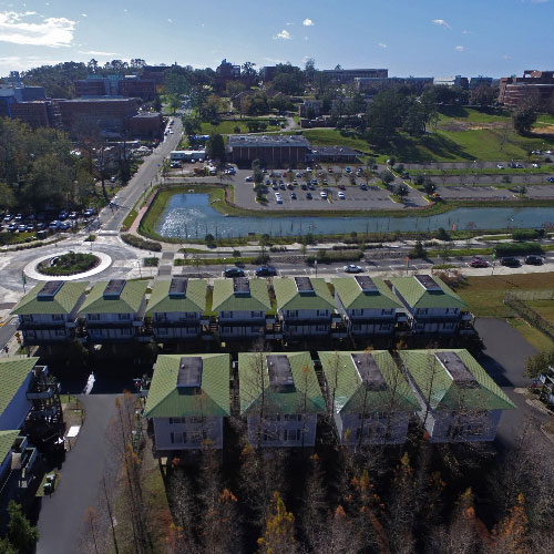 Ariel photo of Elevate Elevate Apartments, Tallahassee, FL and Florida State University